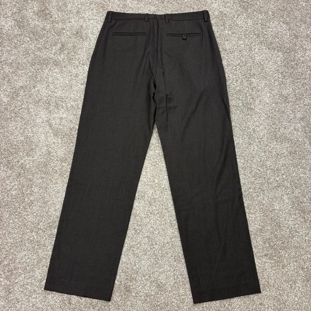 LOT OF 2 Banana Republic Wool Dress Pants Mens 35x34 Gray Brown Flat Front Slack